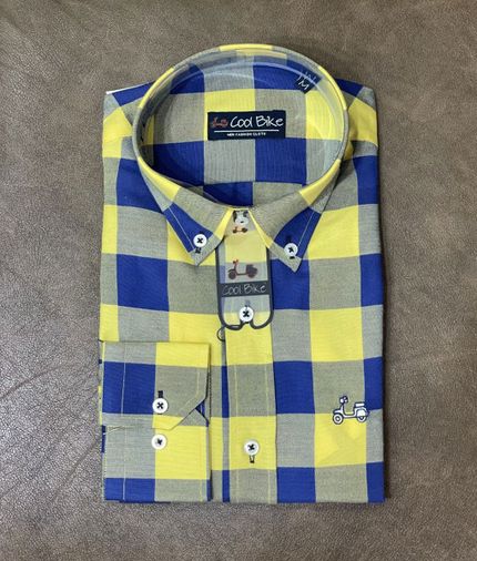 Camisa CoolBike cuadros amarillo