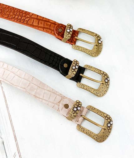 Cinturón animalprint hebilla dorada