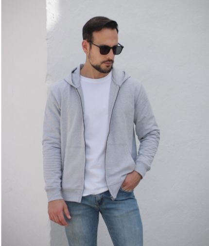 Sudadera cremallera gris Tiffosi