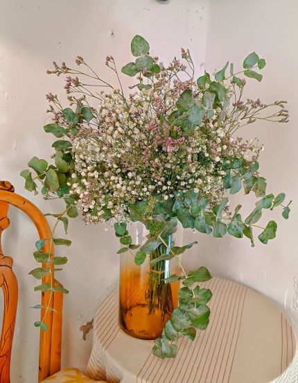 Ramo Eucalipto y Paniculata Blanca Fresca