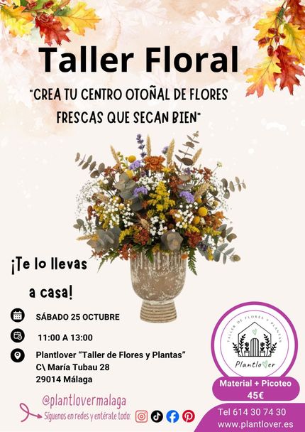 Taller Centro Otoñal de Flores que Secan Bien