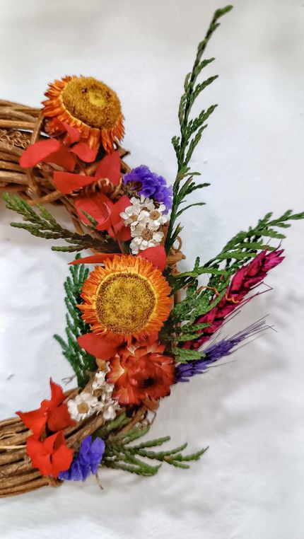 Colgante Corona Flores Preservadas