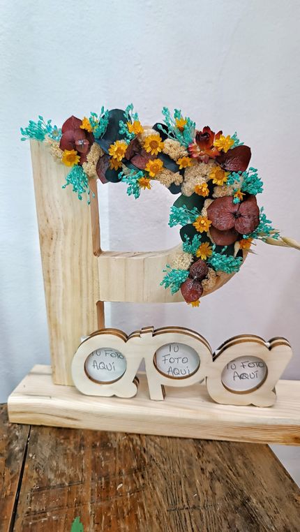 Portafotos Flor Preservada Papá