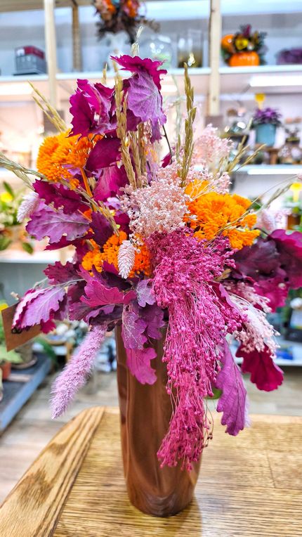 Jarron Flor Preservadas Rosáceas